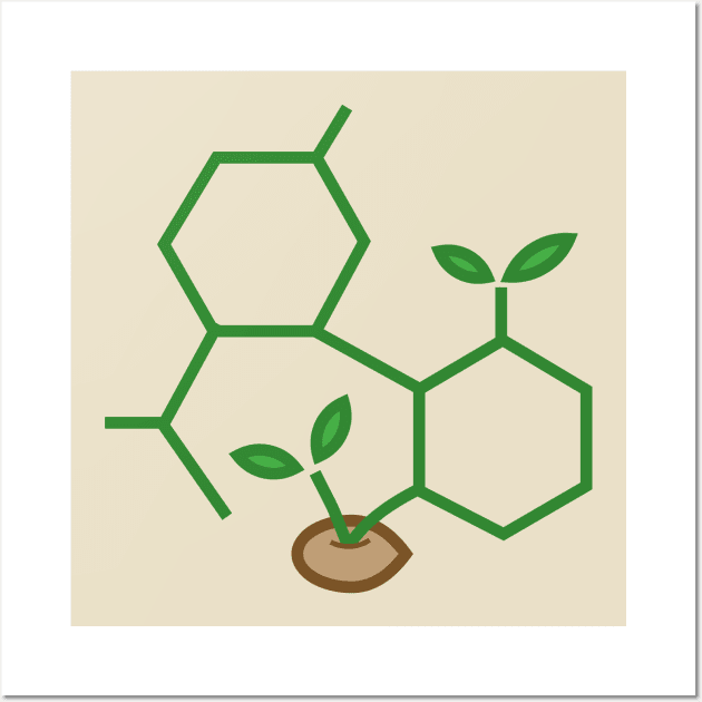 CBD Molecule Cannabis Sprout Wall Art by cannabijoy